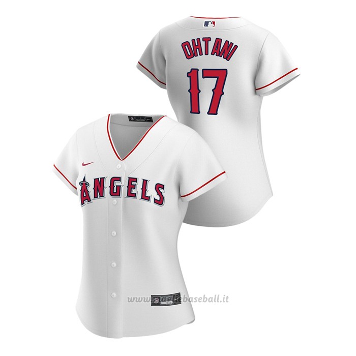 Maglia Baseball Donna Los Angeles Angels Shohei Ohtani 2020 Replica Primera Bianco